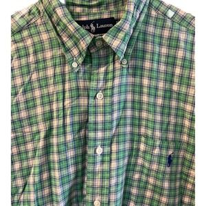 Ralph‎ Lauren Green Plaid Long Sleeve Button Down Shirt